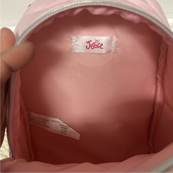 Justice Quilted Padded Initial Mini Backpack Purse - Picture 5 of 6